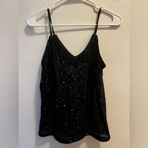 NWT Express Black Sequin Camisole Size XS